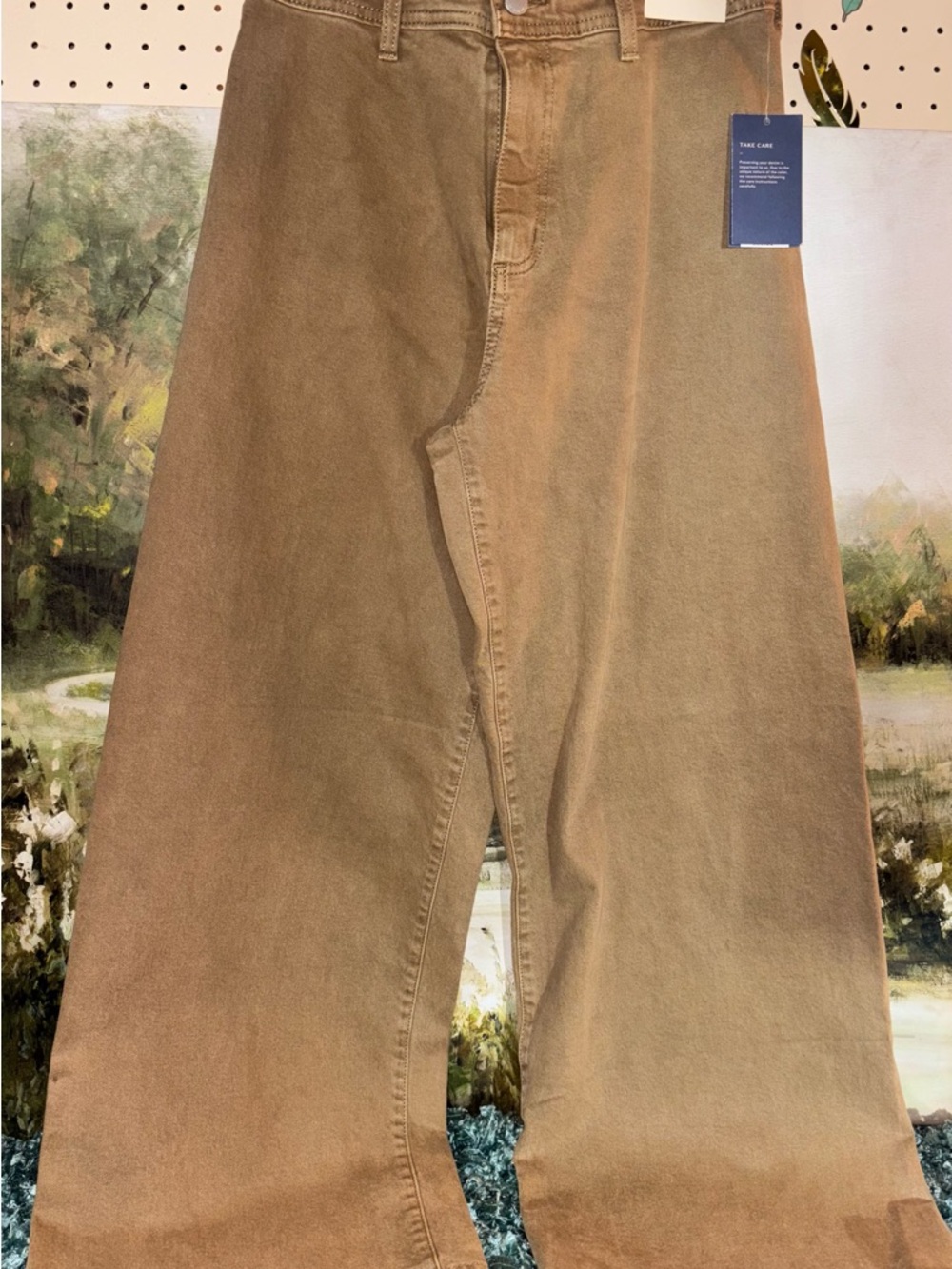 Wide Leg Women’s Jeans in Tan